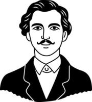 Elegant man icon in glyph style vector