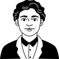 Staring character icon in glyph style vector