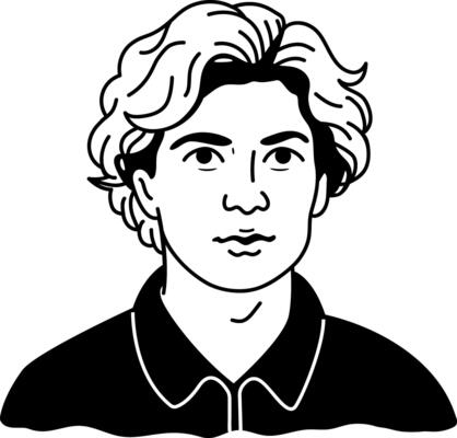 A sketchy icon of a young man