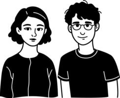 Envious characters icon in hand drawn style vector