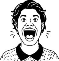 Excited icon in hand drawn style vector
