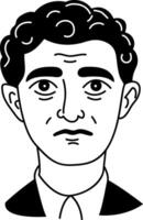 A sketchy icon of a pensive character vector