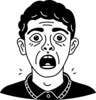 Surprised character icon in sketchy style vector