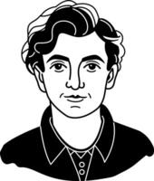 A glyph icon of a kind man vector