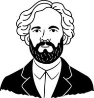Serious personality profile icon in glyph style vector
