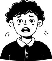 Nervous character icon in glyph style vector