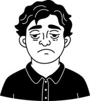 Tired man icon in glyph style vector
