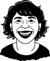 Joyful character icon in glyph style vector