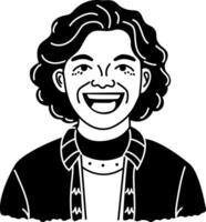 A glyph style icon of a joyful person vector