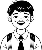 Glad character icon in sketchy style vector