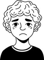 A glyph style icon of a sad man vector