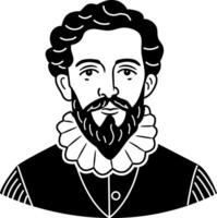 A glyph style icon of a nobleman vector