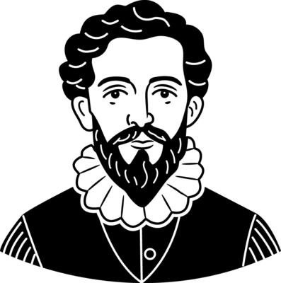 A glyph style icon of a nobleman