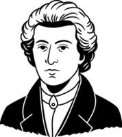 Vintage portrait of a man, icon in glyph style vector