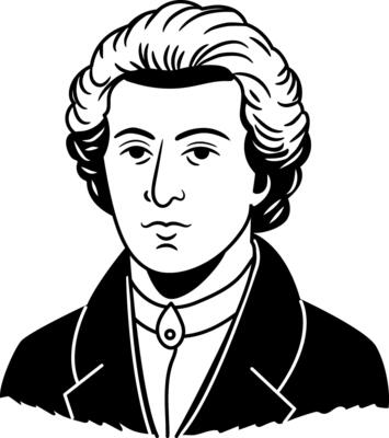 Vintage portrait of a man, icon in glyph style