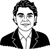 Man portrait icon in glyph style vector