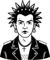 Punk character icon in glyph style vector
