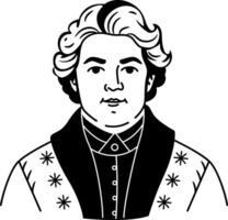 A sketchy icon of a regal man vector