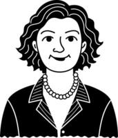 Sassy lady icon in glyph style vector
