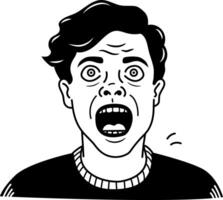 Scared character icon in glyph style vector