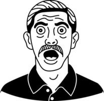 Surprised character icon in glyph style vector