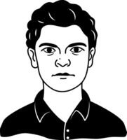 A glyph style icon of a serious person vector