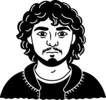 Surly man icon in glyph style vector