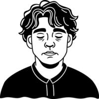Sleepy character icon in glyph style vector