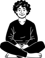 Relaxed character icon in glyph style vector