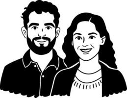 A glyph style icon of a happy couple vector