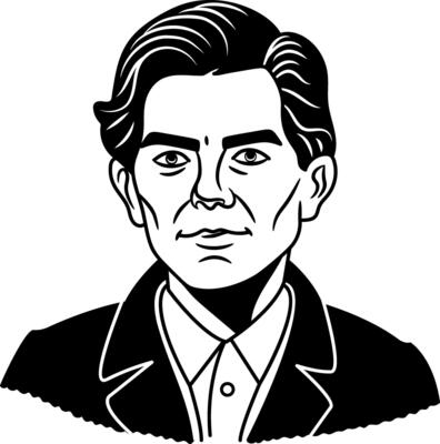 Businessman portrait icon in glyph style