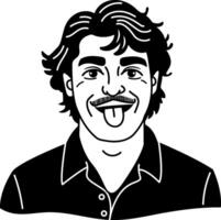 A glyph style icon of a silly man vector