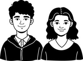 A glyph style icon of students vector