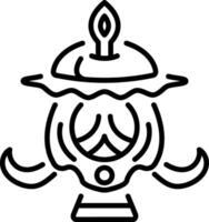 A linear icon of ashtamangala symbol vector