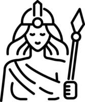 Athena warrior icon in linear style vector