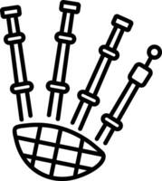 A linear icon of bagpipes instrument vector