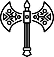 Battle axe icon in outline style vector