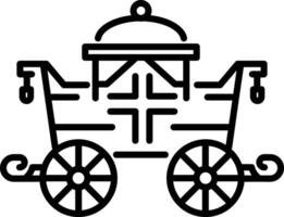Ancient carriage icon in linear style vector