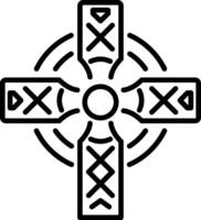 A linear icon of celtic cross symbol vector