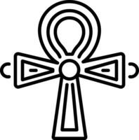 A linear style icon of an ankh symbol vector