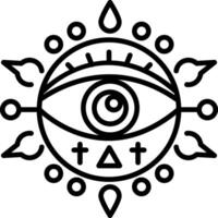 All seeing symbol icon in linear style vector