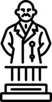A linear icon of an ancient classic statue vector