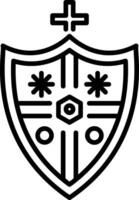 Crusader shield icon in linear style vector