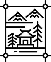 A linear icon of chinese artwork vector
