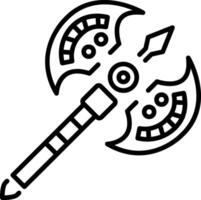 A linear icon of dual axe weapon vector