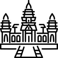 Angkor wat architecture icon in linear style vector