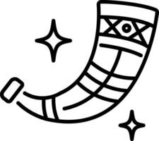 Ancient drinking horn icon in linear style vector