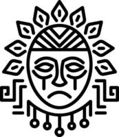 Inca mask icon in linear style vector