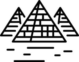 A linear icon of egyptian pyramids vector