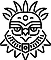 A linear icon of an ancient eagle mask vector